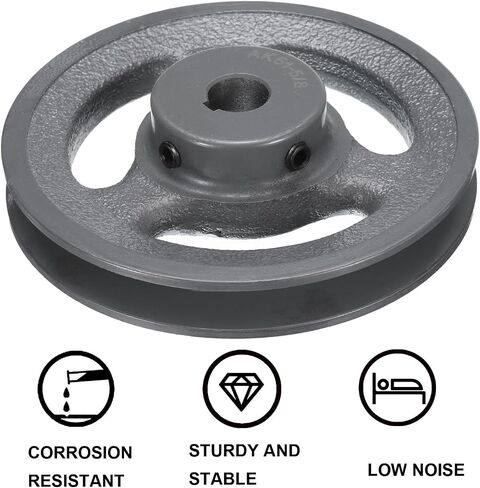 uxcell AK51-5/8 V-Belt Sheave 5/8"Bore 4.95"OD Single Groove Web Sheave Bored-to-Size Sheave, Cast Iron, Belt Section for 4L or A Belt in Saudi Arabia