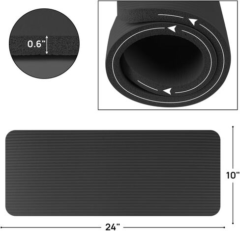 وسادة ركبة لليوجا من جيه بي إم، وسادة ركبة سميكة لليوجا، وسادة ركبة مضادة للانزلاق لليوجا وتمارين الأرضية، وسادة ركبة لليوجا والبيلاتس واللياقة البدنية والتمرين والتخييم (24 بوصة × 10 بوصة × 0.6 بوصة) in Kuwait