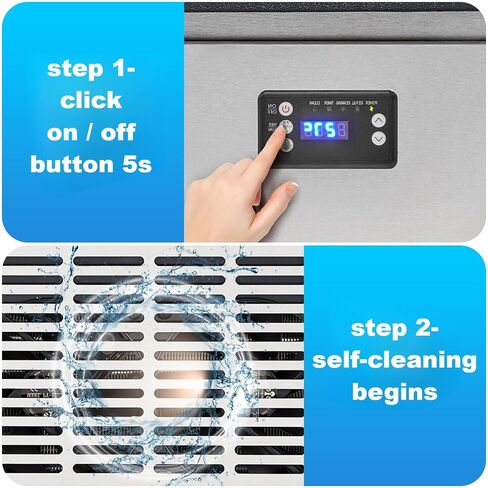 Towallmark Commercial Ice Maker Machine, 120Lbs/24H, 45Lbs Storage Bin, 0.9Inch Thick Ice Cube Ice Machine Automatic Cleaning Function Ideal for Home, Bar, Hotel, Restaurant in Saudi Arabia