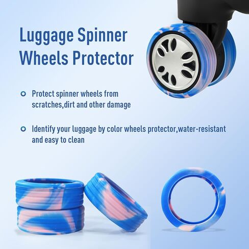 EVARSOL غطاء عجلة الأمتعة حقائب دوارة لإصلاح العجلات قبضة ناعمة كتم حقائب سفر محمولة عجلات حامية صندوق عربة أغطية عجلات أحذية من السيليكون 10 قطع in Kuwait