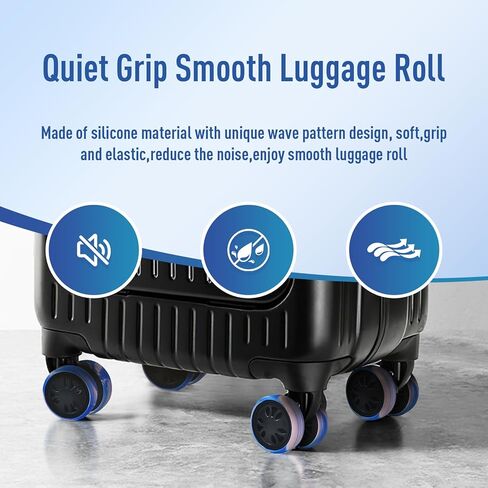 EVARSOL غطاء عجلة الأمتعة حقائب دوارة لإصلاح العجلات قبضة ناعمة كتم حقائب سفر محمولة عجلات حامية صندوق عربة أغطية عجلات أحذية من السيليكون 10 قطع in Kuwait
