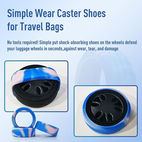 EVARSOL غطاء عجلة الأمتعة حقائب دوارة لإصلاح العجلات قبضة ناعمة كتم حقائب سفر محمولة عجلات حامية صندوق عربة أغطية عجلات أحذية من السيليكون 10 قطع in Kuwait