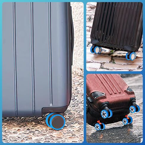 EVARSOL غطاء عجلة الأمتعة حقائب دوارة لإصلاح العجلات قبضة ناعمة كتم حقائب سفر محمولة عجلات حامية صندوق عربة أغطية عجلات أحذية من السيليكون 10 قطع in Kuwait