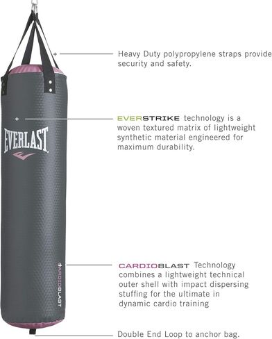 حقيبة ثقيلة من Everlast P00000516 سعة 40 رطلًا باللون الأسود 40 رطلاً in Kuwait