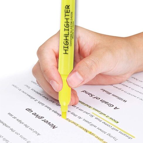 Trail maker 100 Packs of Bulk Yellow Highlighters in Bulk | Bright Wholesale Highlighters for Classrooms, School Kids, Teachers, Office Supplies in Kuwait
