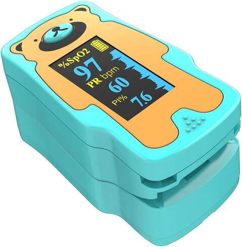 Finger Pulse Oximeter for Children,O2 Monitor Finger for Oxygen, Portable Blood Oxygen Saturation Monitor for Heart Rate and SpO2 Level, Blue(not for Newborn/Infant) in Saudi Arabia