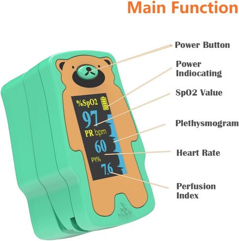 Finger Pulse Oximeter for Children,O2 Monitor Finger for Oxygen, Portable Blood Oxygen Saturation Monitor for Heart Rate and SpO2 Level, Blue(not for Newborn/Infant) in Saudi Arabia