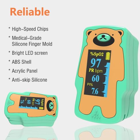 Finger Pulse Oximeter for Children,O2 Monitor Finger for Oxygen, Portable Blood Oxygen Saturation Monitor for Heart Rate and SpO2 Level, Blue(not for Newborn/Infant) in Saudi Arabia