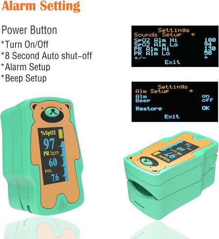 Finger Pulse Oximeter for Children,O2 Monitor Finger for Oxygen, Portable Blood Oxygen Saturation Monitor for Heart Rate and SpO2 Level, Blue(not for Newborn/Infant) in Saudi Arabia