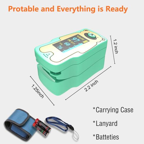 Finger Pulse Oximeter for Children,O2 Monitor Finger for Oxygen, Portable Blood Oxygen Saturation Monitor for Heart Rate and SpO2 Level, Blue(not for Newborn/Infant) in Saudi Arabia
