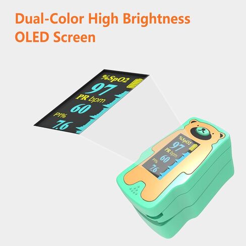 Finger Pulse Oximeter for Children,O2 Monitor Finger for Oxygen, Portable Blood Oxygen Saturation Monitor for Heart Rate and SpO2 Level, Blue(not for Newborn/Infant) in Saudi Arabia