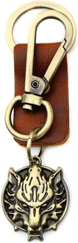 AuPra Wolf KeyChain Gift Women & Men Red Leather KeyRing Home Car Keys Holder Present in Saudi Arabia