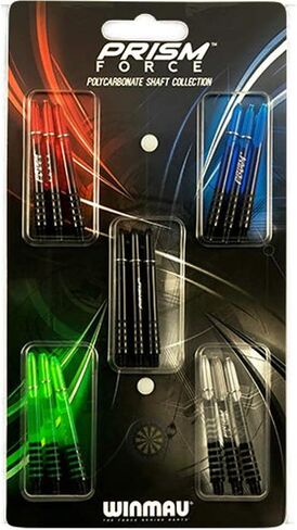 Winmau Prism Force Dart Shafts, Force Grip Zone Stems, Medium 48mm, Mixed Colors (5 Sets) in Saudi Arabia