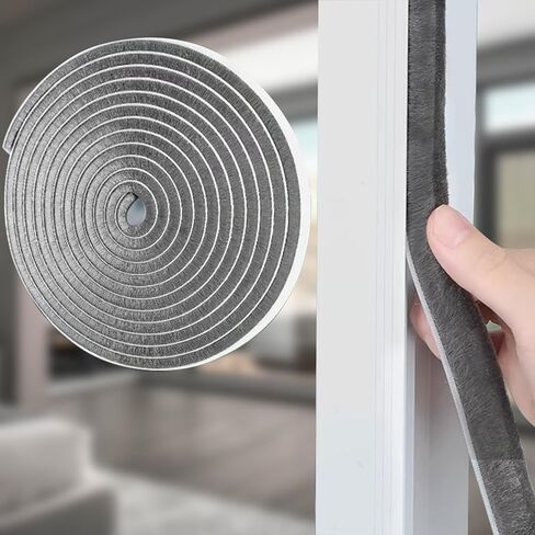 Brush Weather Stripping,Card-Slot Seal Strip Pile Weatherstrip Door Sweep Brush for Door Window,0.9Inch 66Ft Total in Kuwait