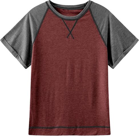 ayreus Women's Casual Short Sleeve T Shirts Crewneck Raglan Tees Side Split Summer Tunic Tops (1-Dark Grey,Medium) in Saudi Arabia