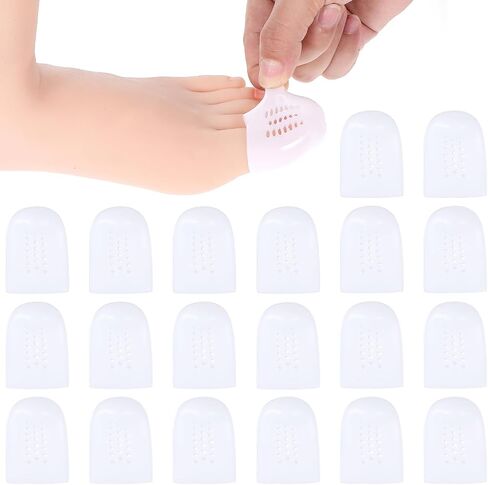 Silicone Toe Protectors 20 Packs Gel Toe Caps Breathable Big Toe Caps Silicone Toe Covers for Women Men Provides Relief from Missing Or Ingrown Toenails Corns Blisters Hammer Toes Reduce Friction in Saudi Arabia