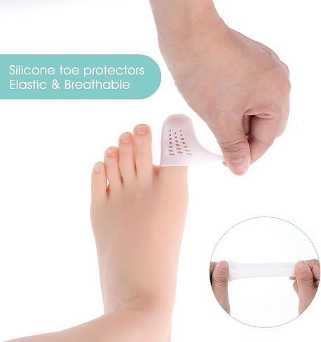 Silicone Toe Protectors 20 Packs Gel Toe Caps Breathable Big Toe Caps Silicone Toe Covers for Women Men Provides Relief from Missing Or Ingrown Toenails Corns Blisters Hammer Toes Reduce Friction in Saudi Arabia