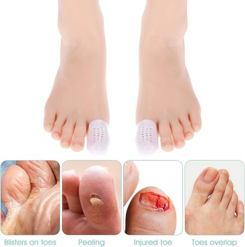 Silicone Toe Protectors 20 Packs Gel Toe Caps Breathable Big Toe Caps Silicone Toe Covers for Women Men Provides Relief from Missing Or Ingrown Toenails Corns Blisters Hammer Toes Reduce Friction in Saudi Arabia