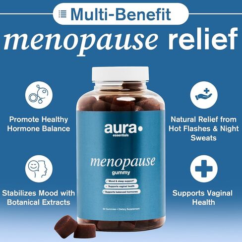 Menopause Gummy Supplements with Magnolia Bark Extract for Multi-Benefit Relief of Night Sweats and Hot Flashes with Natural Energy Support - 60 Gummies in Saudi Arabia