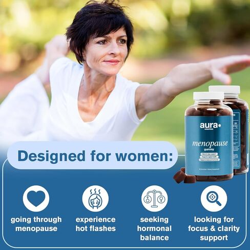 Menopause Gummy Supplements with Magnolia Bark Extract for Multi-Benefit Relief of Night Sweats and Hot Flashes with Natural Energy Support - 60 Gummies in Saudi Arabia