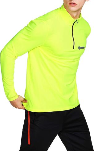 bpbtti Men's 1/4 Zip Thermal Pullover Running Cycling Shirts with Zip-Closure Side Pocket Tops in Saudi Arabia