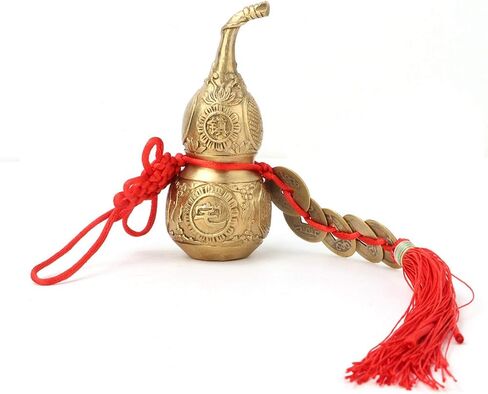 Joyzan النحاس القرع قلادة، الصينية عقدة فنغ شوي العملات المعدنية سلاسل المفاتيح كالاباش شنقا ديكورات السيارات وو لو الكنز سحر القرع صحة جيدة الحظ ثروة سلمية طول العمر الثروة النجاح in Saudi Arabia