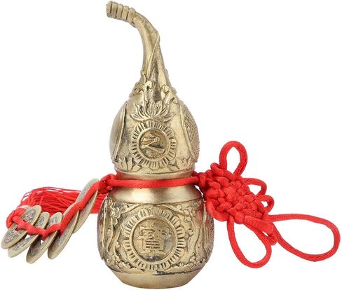Joyzan النحاس القرع قلادة، الصينية عقدة فنغ شوي العملات المعدنية سلاسل المفاتيح كالاباش شنقا ديكورات السيارات وو لو الكنز سحر القرع صحة جيدة الحظ ثروة سلمية طول العمر الثروة النجاح in Saudi Arabia