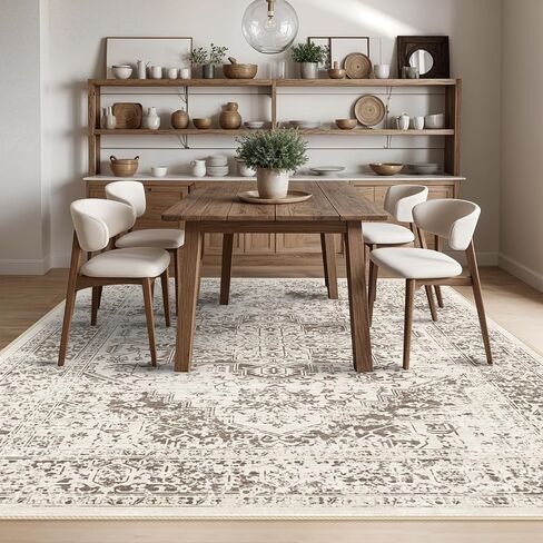 9x12 Washable Distressed Area Rugs: Living Room Bedroom Kitchen Vintage Faded Rug Non-Slip Thin Ultra Soft Livingroom Laundry Carpets in Saudi Arabia