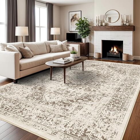 9x12 Washable Distressed Area Rugs: Living Room Bedroom Kitchen Vintage Faded Rug Non-Slip Thin Ultra Soft Livingroom Laundry Carpets in Saudi Arabia