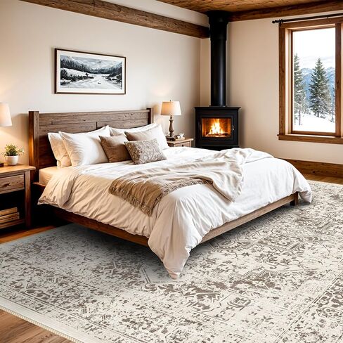 9x12 Washable Distressed Area Rugs: Living Room Bedroom Kitchen Vintage Faded Rug Non-Slip Thin Ultra Soft Livingroom Laundry Carpets in Saudi Arabia