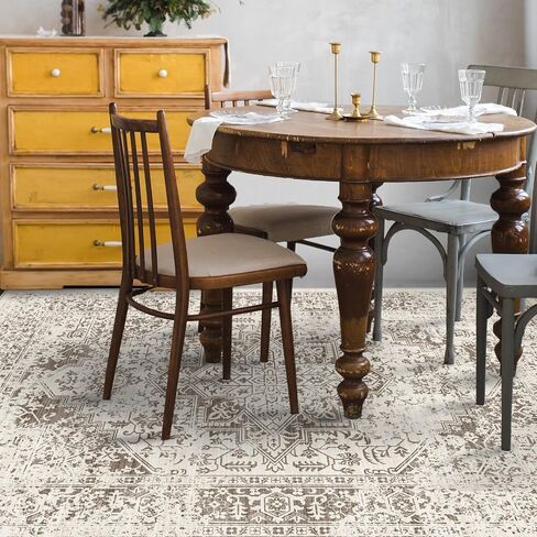 9x12 Washable Distressed Area Rugs: Living Room Bedroom Kitchen Vintage Faded Rug Non-Slip Thin Ultra Soft Livingroom Laundry Carpets in Saudi Arabia