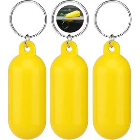 3 Pcs Floating Yellow Keyrings Floating Key Rings for Boats Multifunction Water Buoyant Key Chain for Surfing Swimming Diving Fishing Sailing Float Water Sports Accessories, Car Keychain
