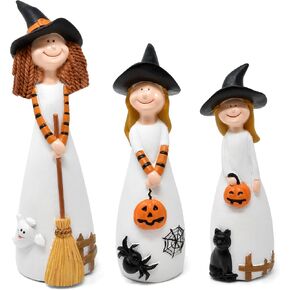 Gift Boutique Halloween Witches Figurine Tabletop Decor Set of 3 Holiday Spooky Witch Statues Decorations Resin Figurines Shelf Sitter Table Centerpiece in Saudi Arabia