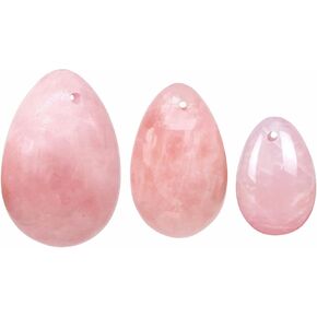 MIMOSA Bigger Rose Quartz Eggs Set of 3, GIA Certified, Pink
