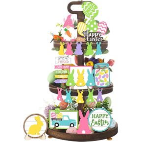 20 Pcs Summer Honey Bee Tiered Tray Decor Set Bee Wooden Signs Gnome Yellow Truck Honey Table Top Decor Spring Summer Farmhouse Tabletop Signs for Party Home Kitchen Table Holiday