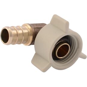SharkBite 1/2 Inch NPSM Crimp 90 Degree Swivel Adapter Elbow, Brass Plumbing Fitting, PEX Pipe, PE-RT, UC532LFA
