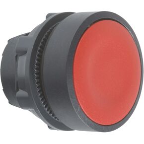 Schneider Electric ZB5AA4 Harmony XB5 Non-Illuminated Push-Button Head, Dark Grey Plastic Bezel, Fits 22mm Diameter Cutouts, Spring Return, Unmarked Flush Red