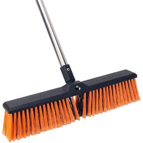 KeFanta Heavy Duty Push Broom Garden Broom 18 inches for Deck Driveway Garage Yard Patio Concrete Wood Stone Floor Cleaning