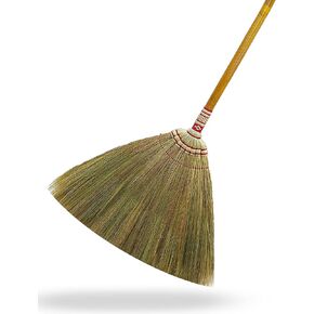 Indoor Grass Broom 40 Inch with Bamboo Handled Brooms for Floor Cleaning, Smooth & Hard Floor - Sweeping Tool Unique Handmade Craft Broom Design for Home, Kitchen, Office, Courtyard, Tiled Floor