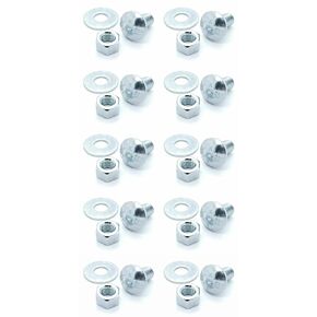 Ten (10) 1/2-13 x 1" Long Carriage Bolts Set w/Nuts & Washers (BCP341)