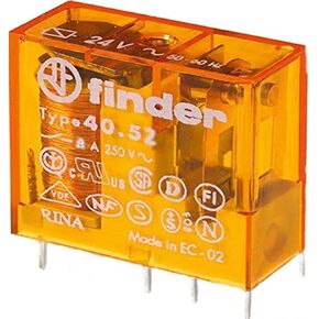 Finder 40.52.8.024.0000 PCB Mount Relay 24Vac 8A 2 CO, DPDT