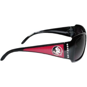 Florida State Black Sunglasses with Logo and Crystal Clear Rhinestones for Ladies
