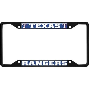 Fan Mats 31323: Texas Rangers Metal License Plate Frame Black Finish