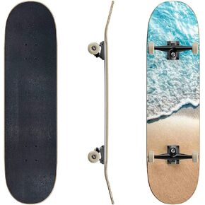 Skateboards Soft Wave on The Sandy Beach Water Surface Stock Pictures Royalty Classic Concave Skateboard Cool Stuff Teen Gifts Longboard Extreme Sports for Beginners and Professionals