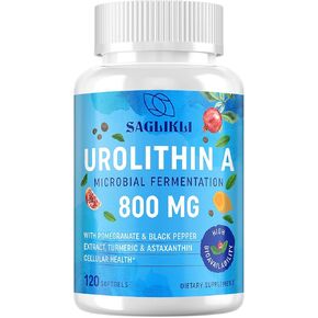 Urolithin A 800mg with Pomegranate & Turmeric - 120 Softgels (4-Month Supply)