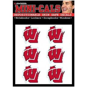WinCraft NCAA Wisconsin Badgers Face Tattoos, Team Colors, One Size