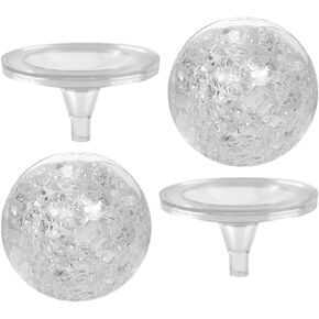 SUPVOX 2pcs Ice Cracked Crystal Balls Water Fountain Feng Shui Balls Crystal Glass Sphere with Stands for Home Tabletop Waterfall Rockery Decoration