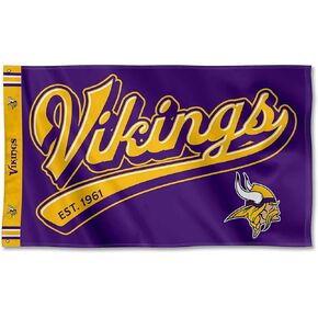 WinCraft Minnesota Vikings Script Logo Premium Flag