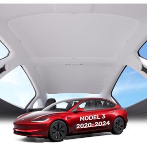 2024 Upgrade Tesla Model Y Roof Sunshade [No-Sagging, Blocks 99% UV] Magnetic Tesla Model Y Accessories 2024 Heat Insulation Light-Tight Foldable Sun Shade Roof for Model Y 2020-2023 - Gray