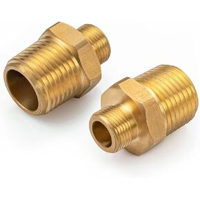 RV Faucet Adapter 1/2 to 3/8 Reducer WEWE Faucet Supply Line Adapter Brass 3/8 Compression Fitting Compatible with Water Pipe Connector 2 Pieces
